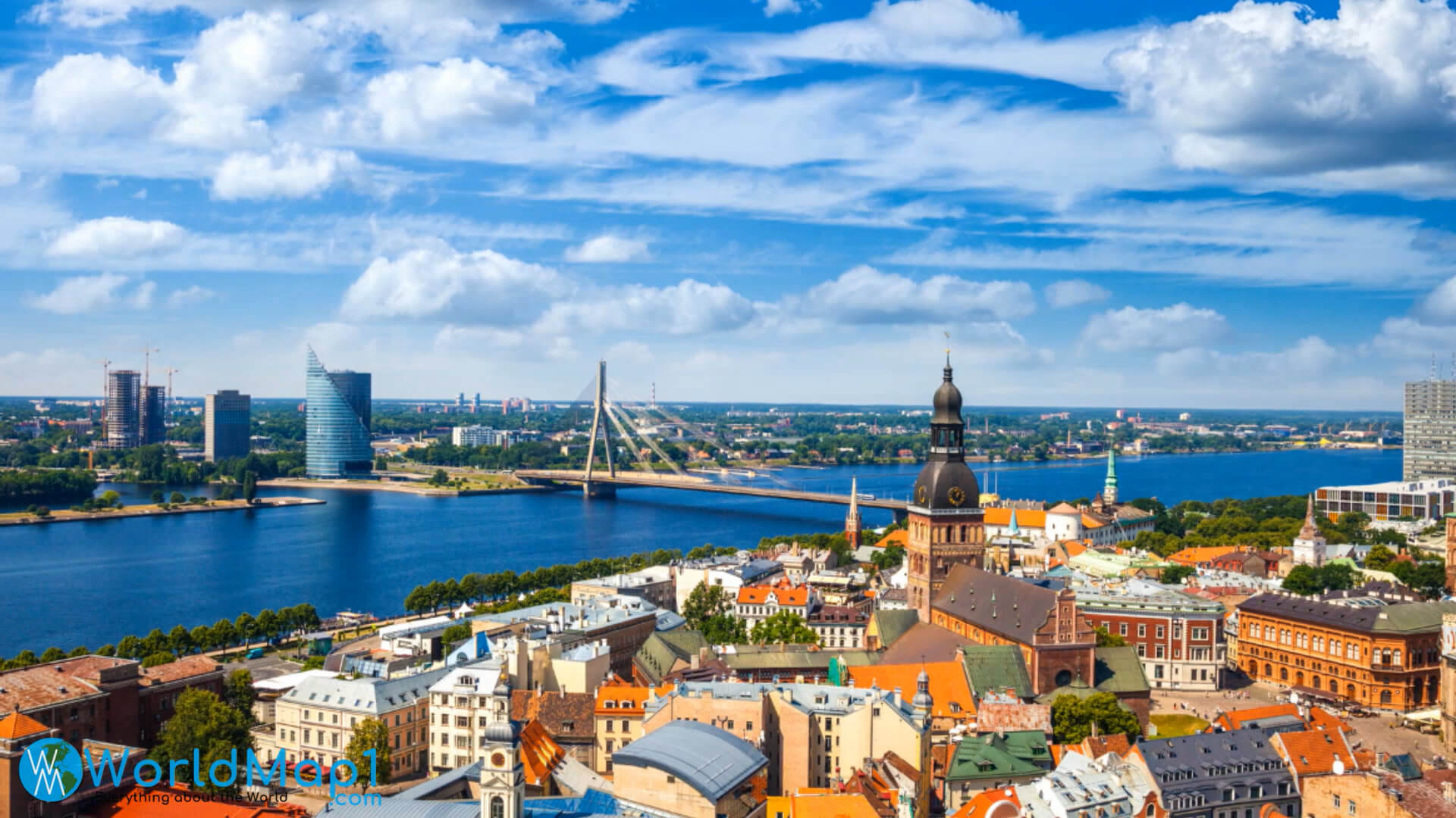 Riga City Center Aerial View